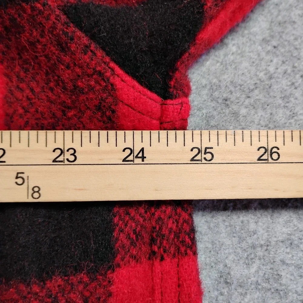 Vintage Banana Republic Adventure Outfitters Men Red Buffalo Plaid Wool Jacket M - Picture 5 of 9
